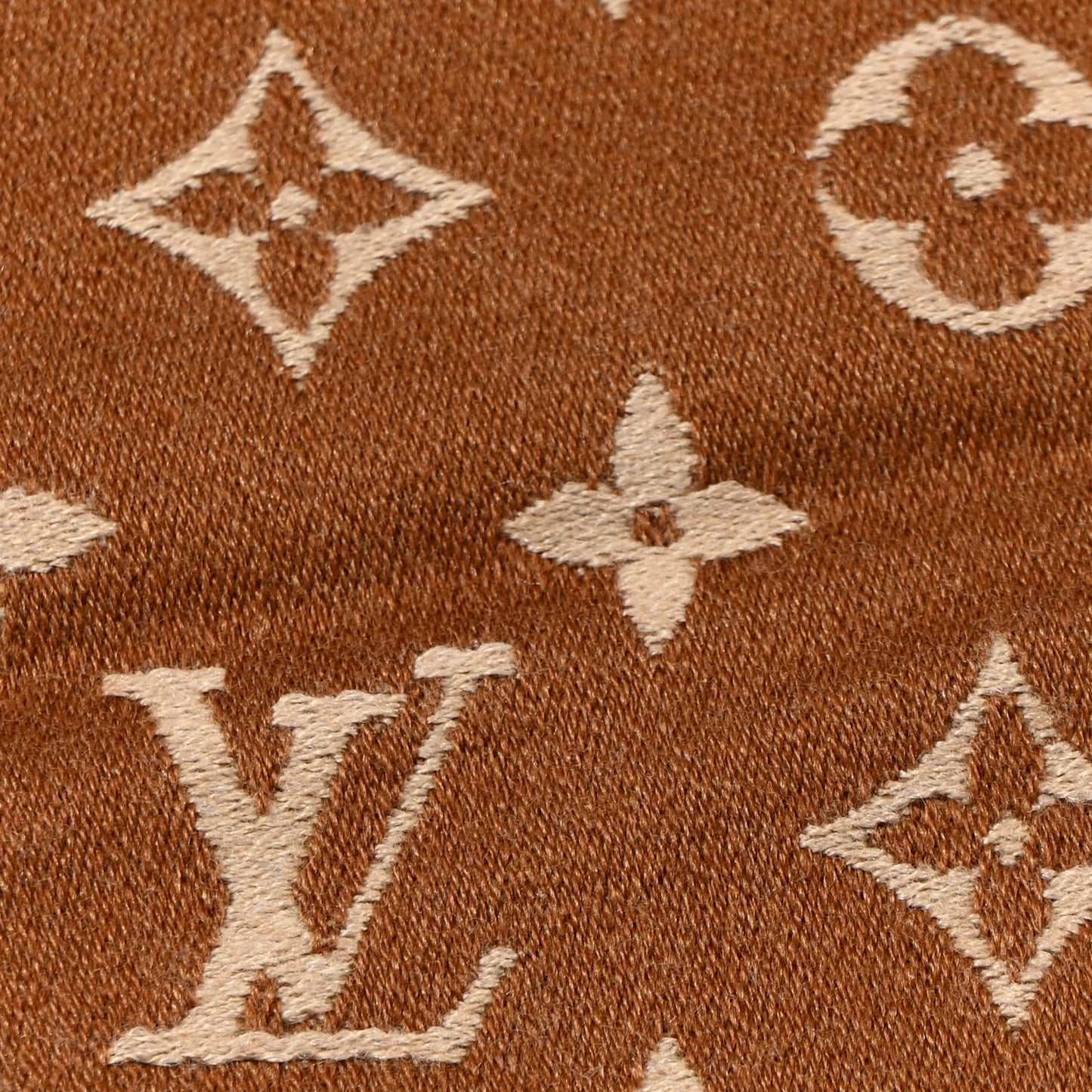 Wool Silk Cashmere Monogram Embrace Poncho Brown