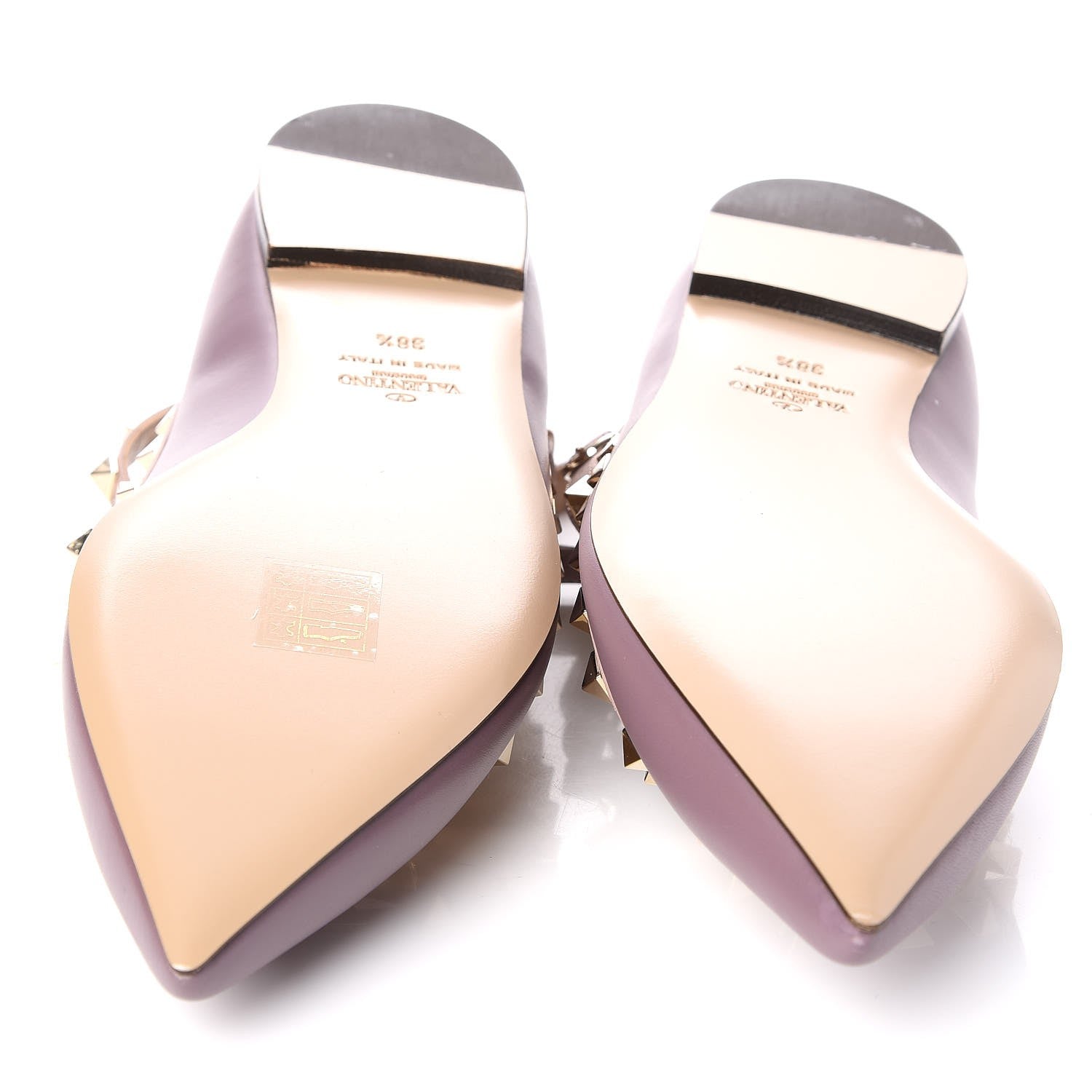 Valentino Garavani Nappa Rockstud Cage Ballerina Flats 38.5 Dark Mauve Poudre 7 of 8