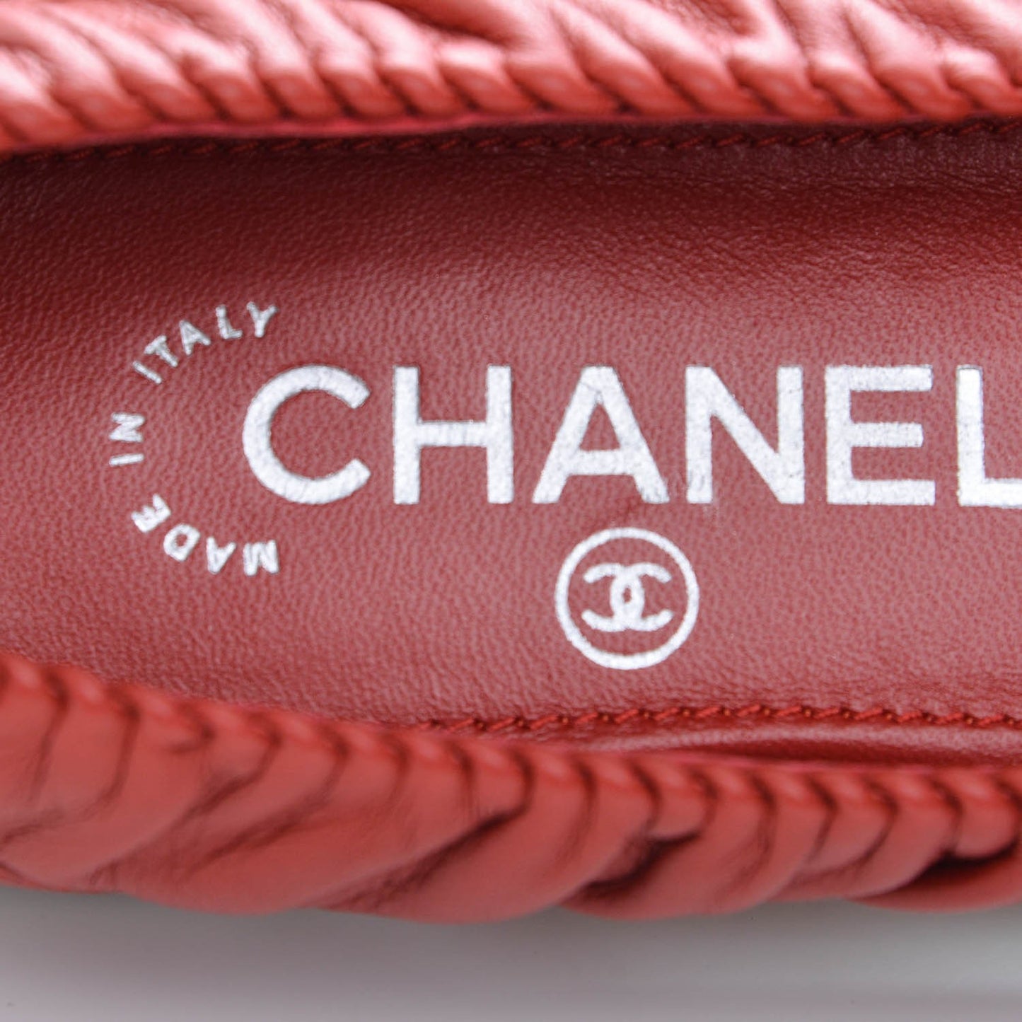 Lambskin Cap Toe Ballerina Flats 36.5 Red