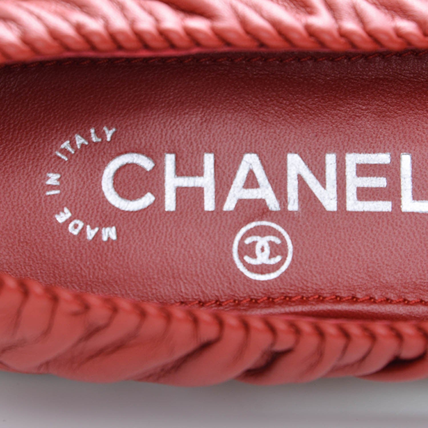 Chanel Lambskin Cap Toe Ballerina Flats 36.5 Red 8 of 8