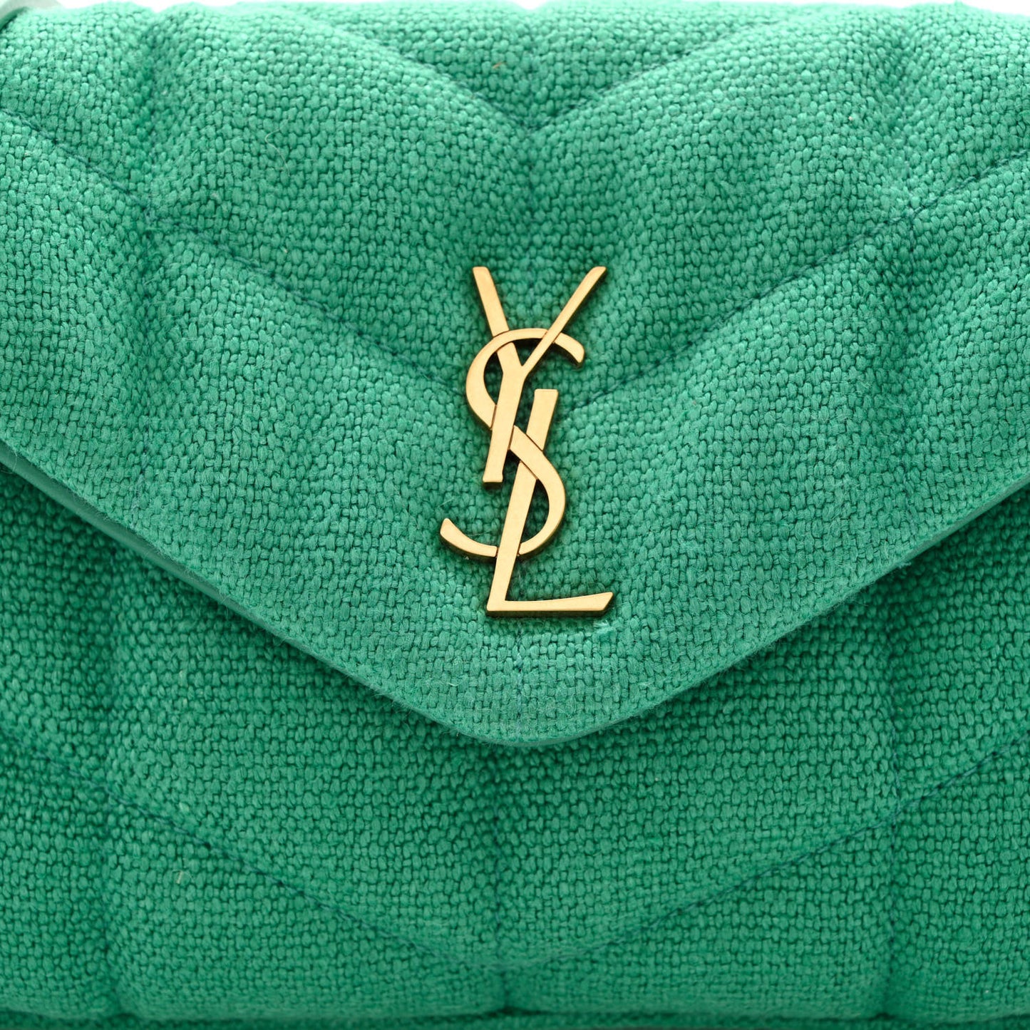 Canvas Quilted Toy Loulou Puffer Monogram Chain Satchel Basil