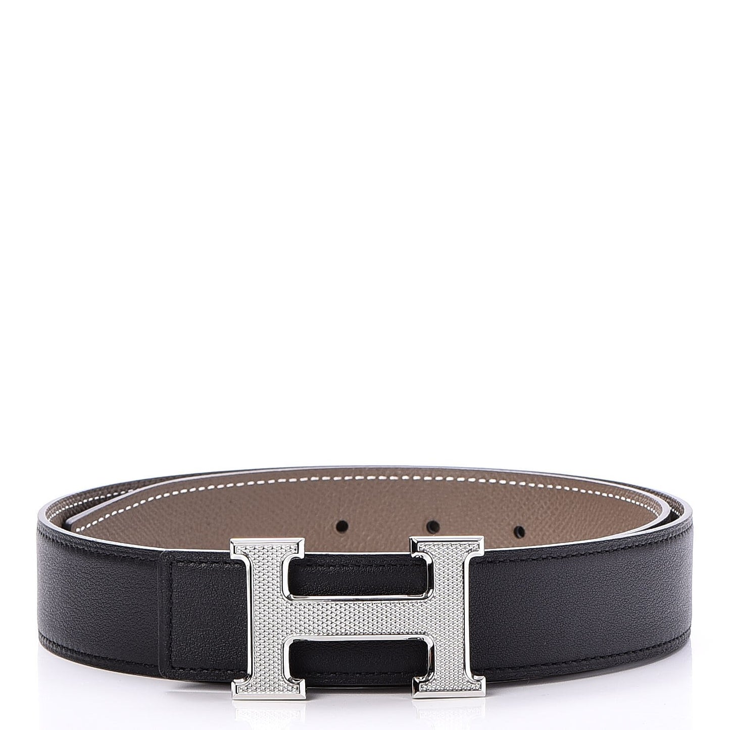 Swift Togo 32mm Guilloche H Belt 75 Black Etoupe