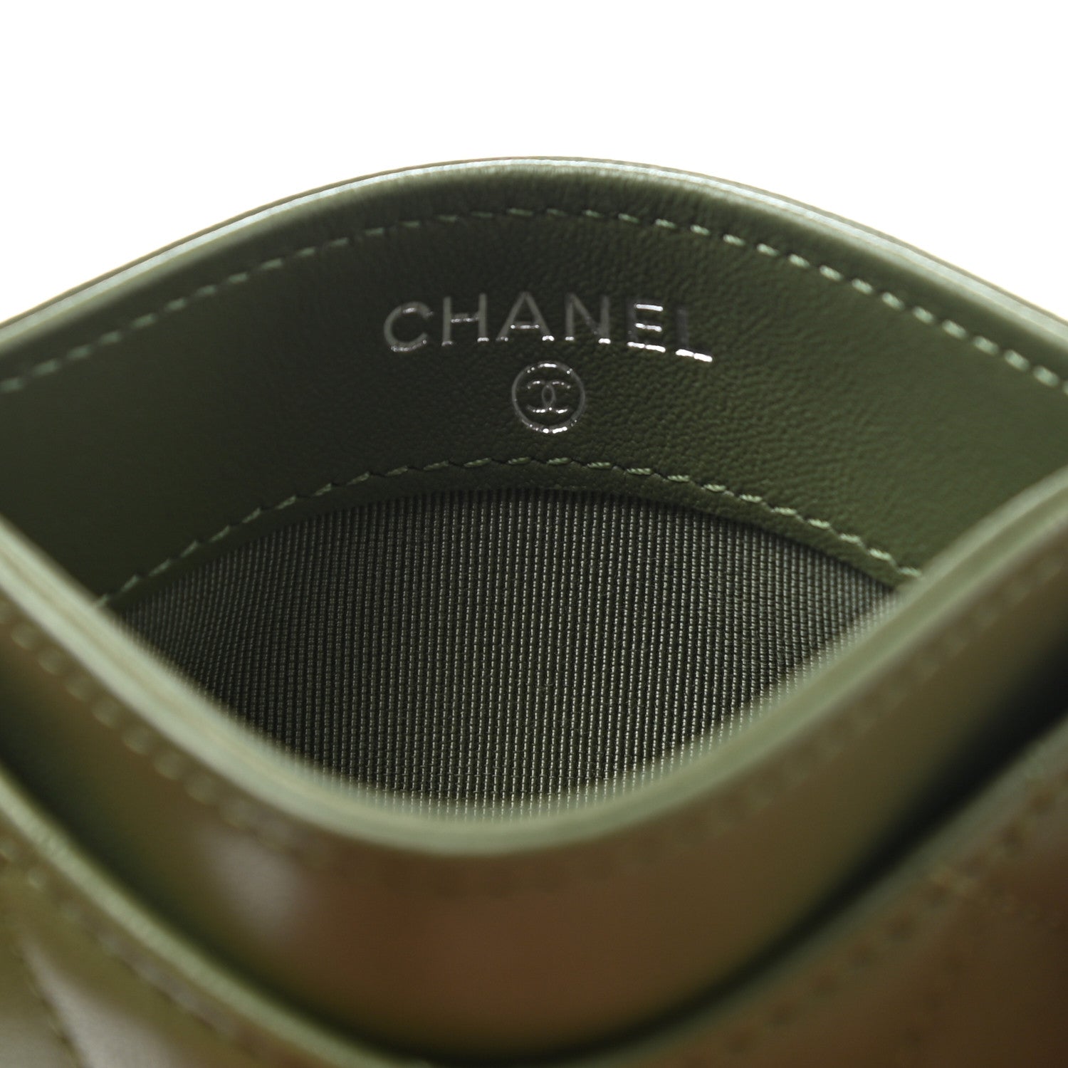 Chanel Lambskin Quilted Card Holder Green 7 of 9