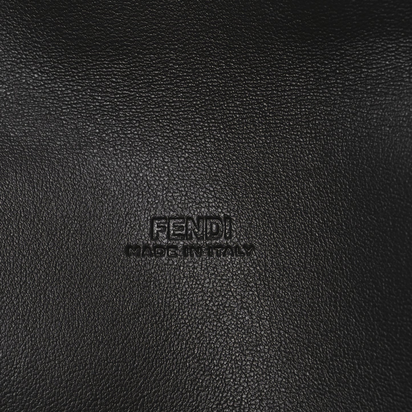 Vitello Soft F is Fendi Bi-Color FF 1974 Embossed Envelope Pouch Maya Black