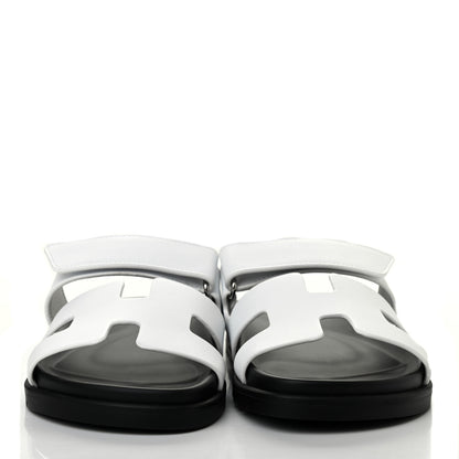 Hermes Calfskin Womens Chypre Sandals 38 White 2 of 7