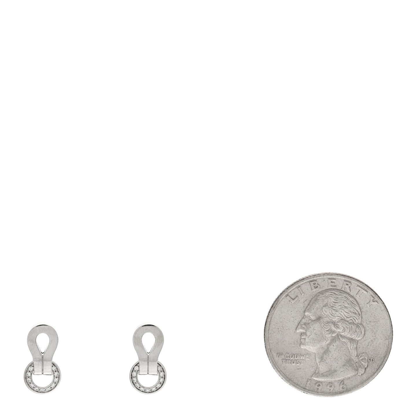 18K White Gold Diamond Agrafe Earrings