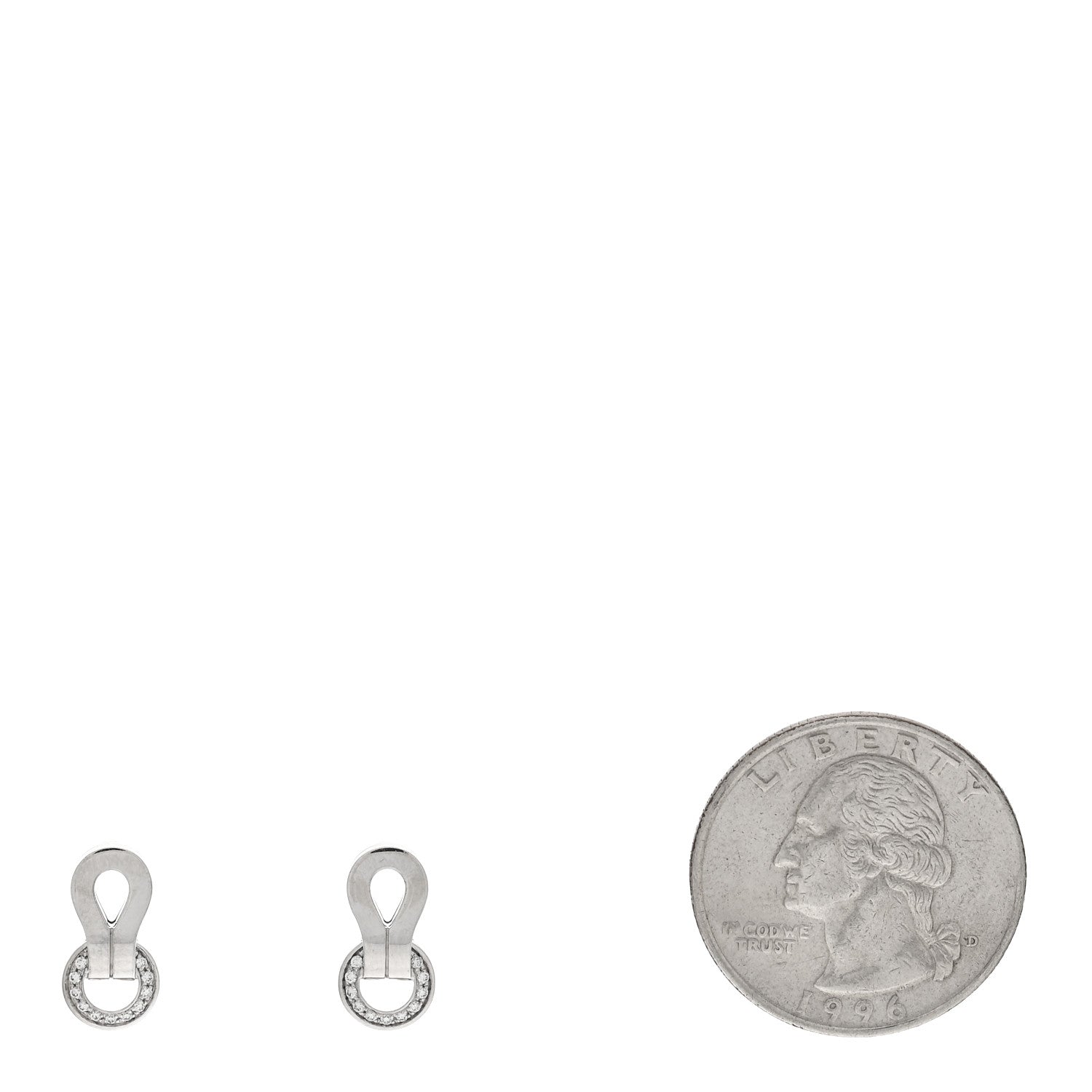Cartier 18K White Gold Diamond Agrafe Earrings 2 of 5
