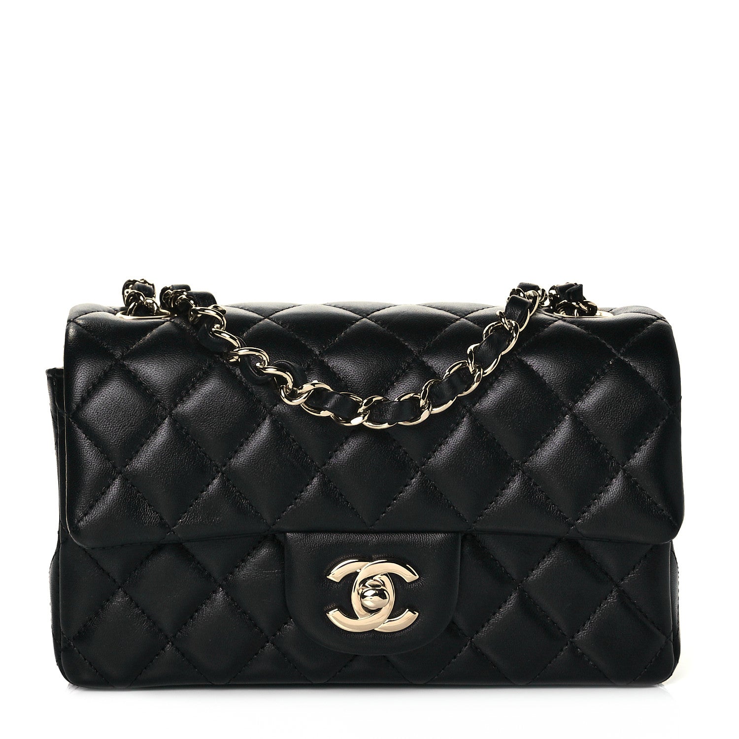Chanel Lambskin Quilted Mini Rectangular Flap Black 1 of 10