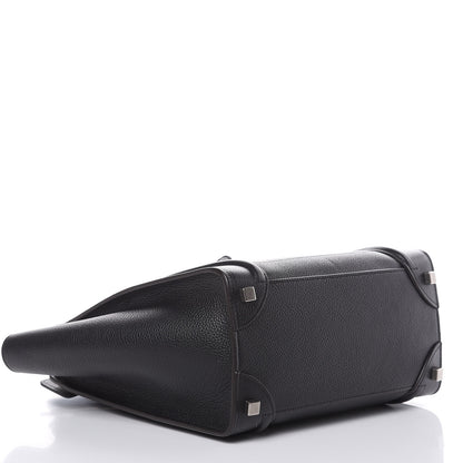 Celine Drummed Calfskin Micro Luggage Black 4 of 10