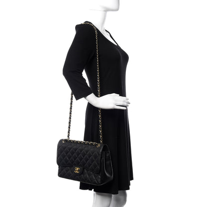 Chanel Caviar Quilted Jumbo Double Flap Black 3 of 12