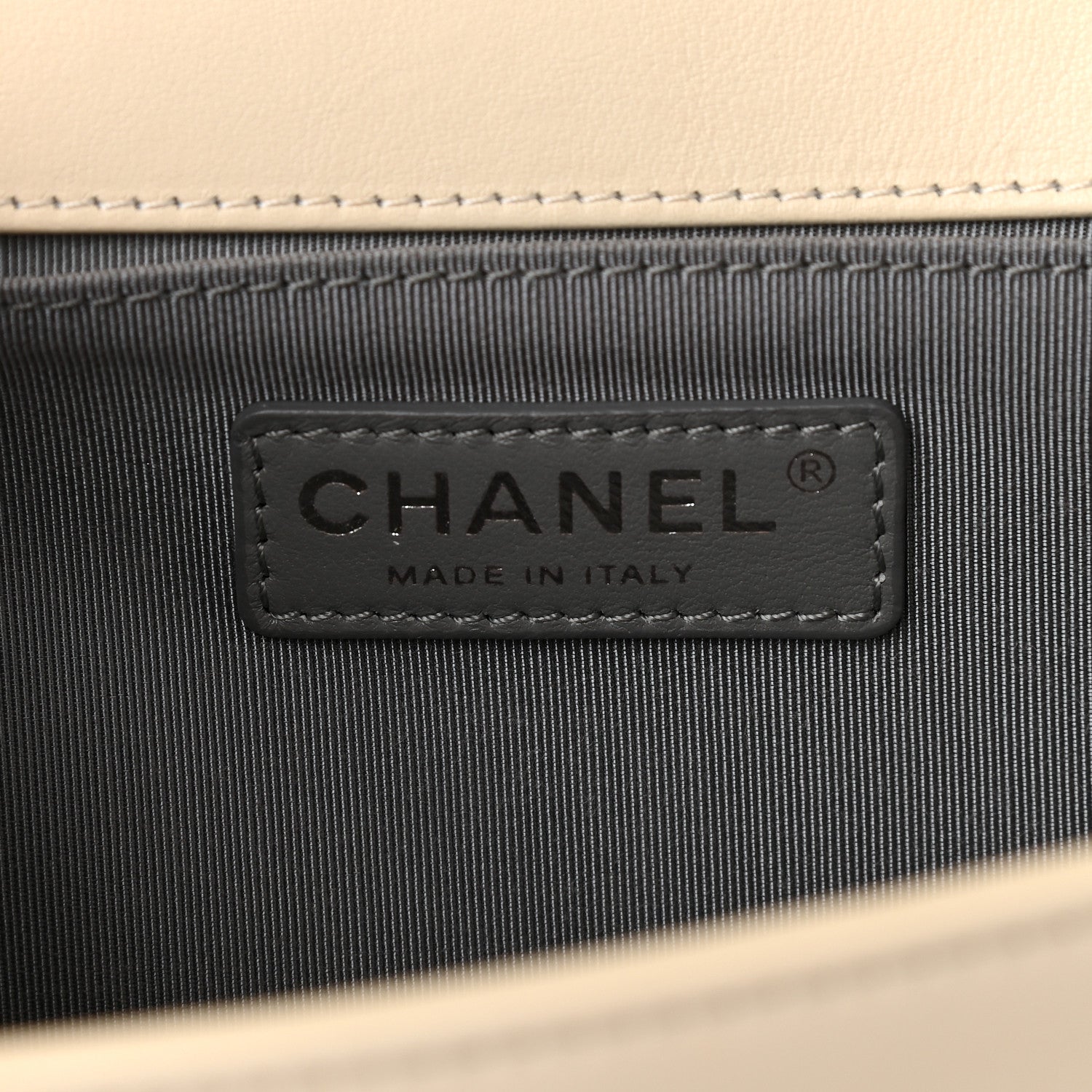 Chanel Caviar Chevron Quilted Medium Boy Flap Light Beige 6 of 9