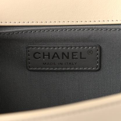 Chanel Caviar Chevron Quilted Medium Boy Flap Light Beige 6 of 9