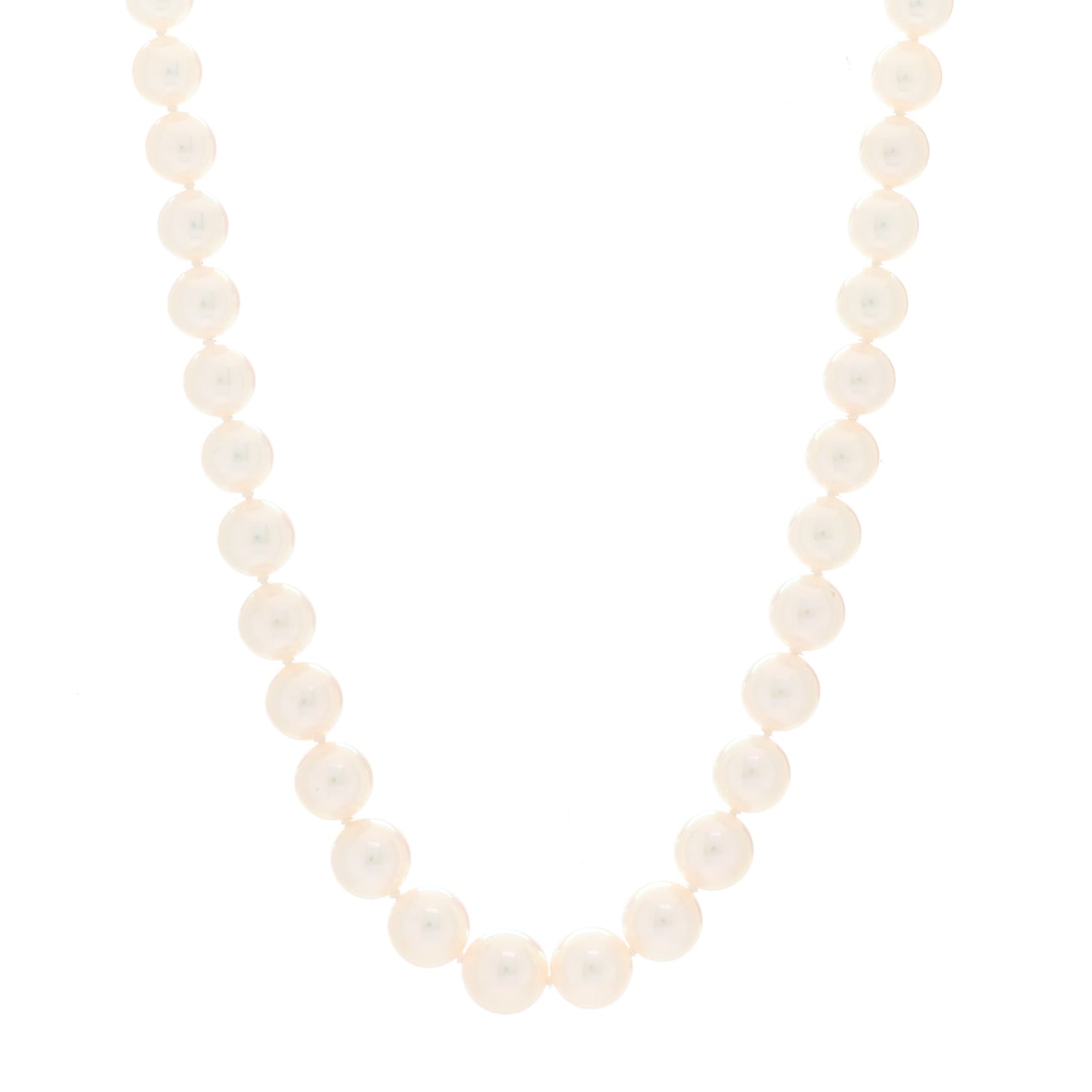 18K White Gold Akoya Pearl 7-9mm Graduated Strand Necklace 18"