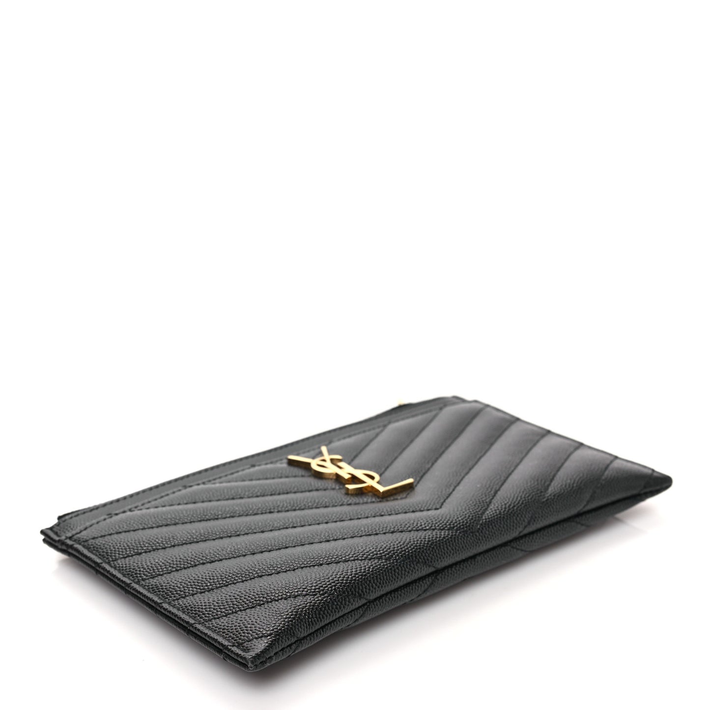 Grain De Poudre Chevron Monogram Bill Pouch Black