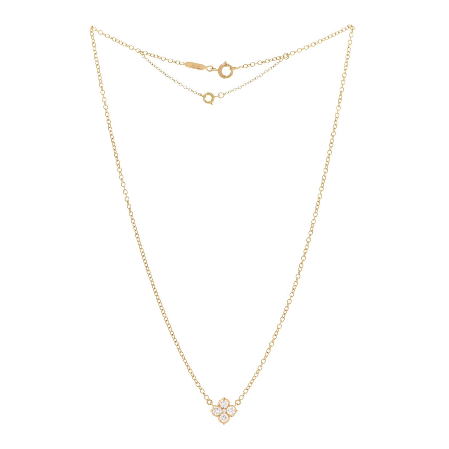 Cartier 18K Yellow Gold Diamond Hindu Floral Pendant Necklace 3 of 6