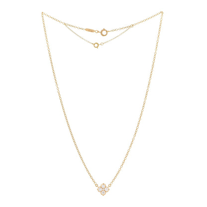 Cartier 18K Yellow Gold Diamond Hindu Floral Pendant Necklace 3 of 6
