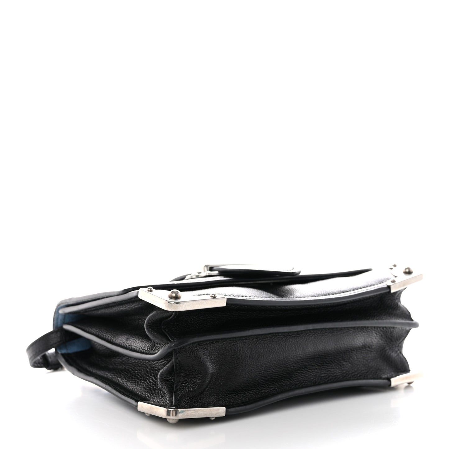 Glace Calf Large Soft Cahier Bag Black Astrale