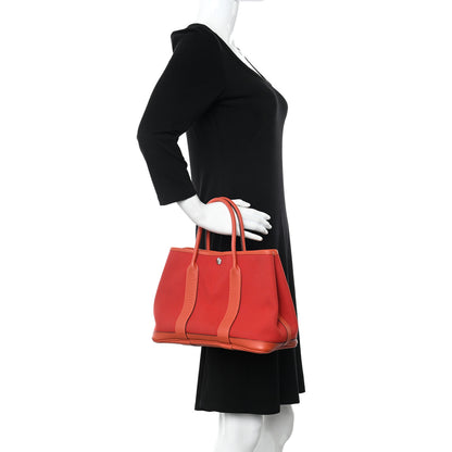 Hermes Toile Officier Negonda Garden Party 30 TPM Rouge Tomate Capucine 2 of 10