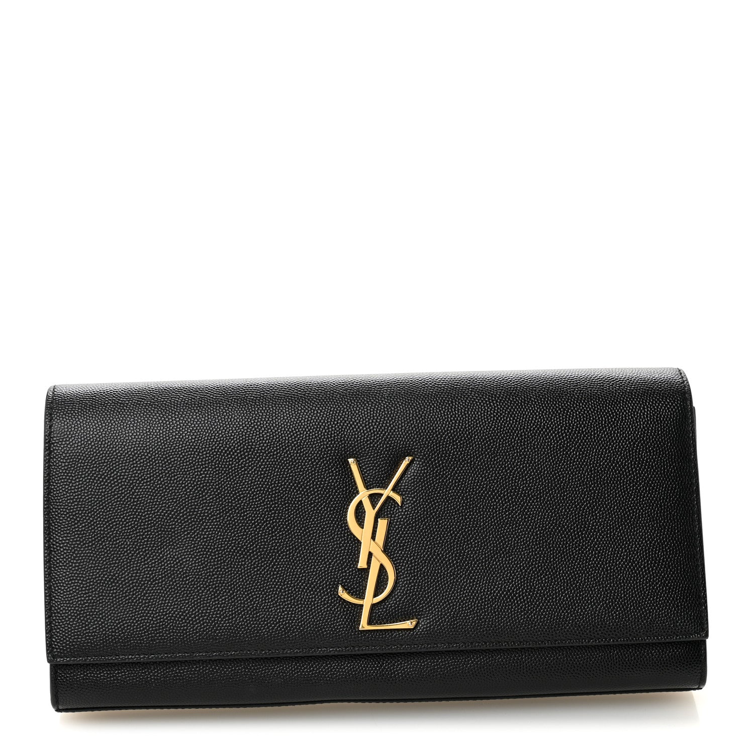 Saint Laurent Grain De Poudre Monogram Cassandre Clutch Black 1 of 6