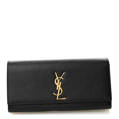 Saint Laurent Grain De Poudre Monogram Cassandre Clutch Black 1 of 6
