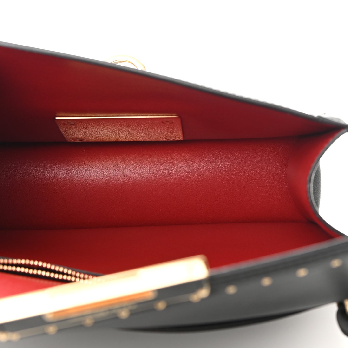 Smooth Calfskin Studded Aileen Gancio Lock Shoulder Bag Black