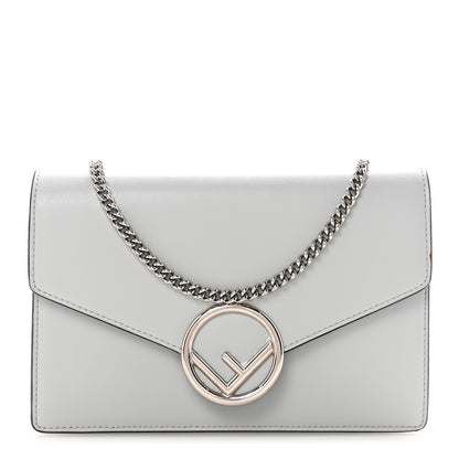Fendi Vitello Cruise F is Fendi Medium Envelope Wallet on Chain Grigio Perla 1 of 9