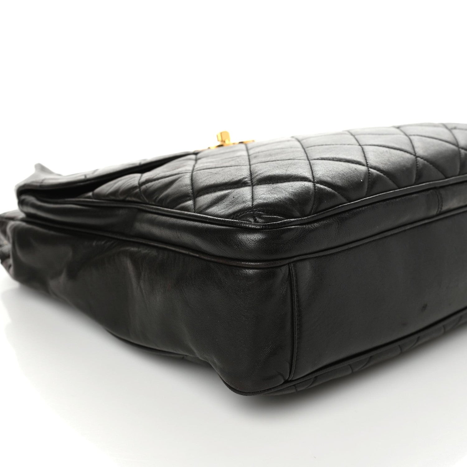 Chanel Lambskin Quilted Front Pocket Shopping Tote Black 8 of 9