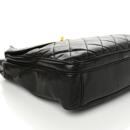 Chanel Lambskin Quilted Front Pocket Shopping Tote Black 8 of 9