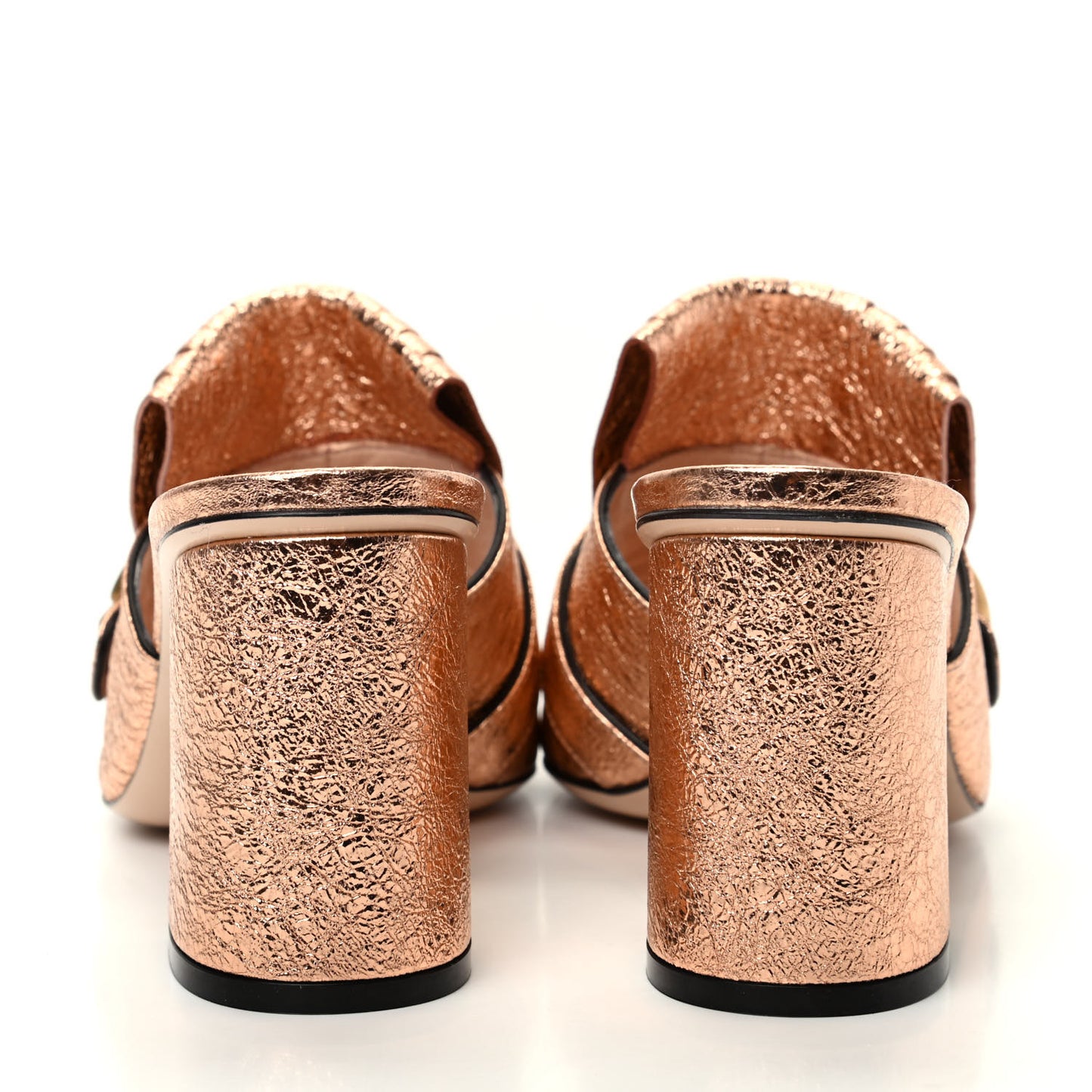 Galassia GG Marmont Fringe 75mm Slide Sandals 40 Salmone