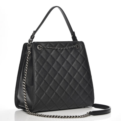 Chanel Caviar Quilted Medium CC Bucket Bag Black 4 of 10