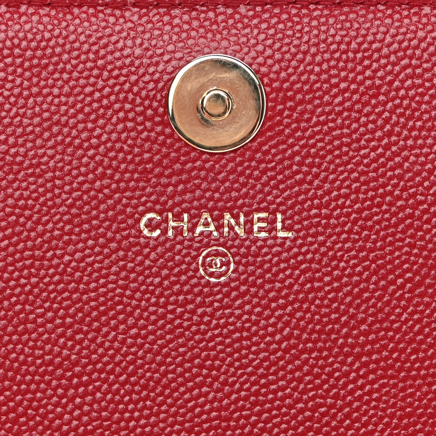 Caviar Quilted Square Wallet On Chain WOC Red