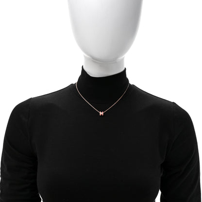 Hermes Lacquered Rose Gold Mini Pop H Pendant Necklace Rose Dragee 2 of 7