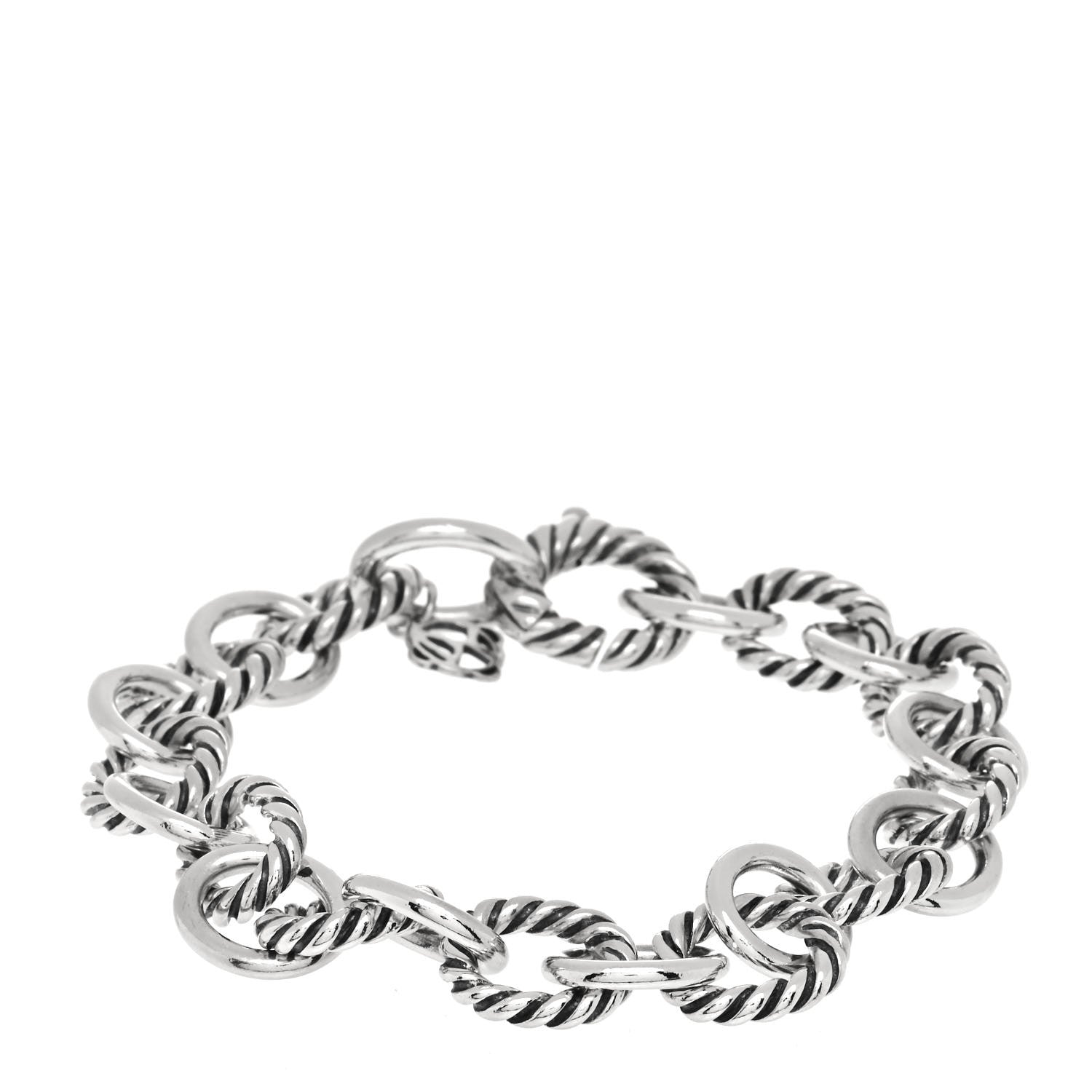 David Yurman Sterling Silver 10mm Medium Oval Link Bracelet 1 of 4
