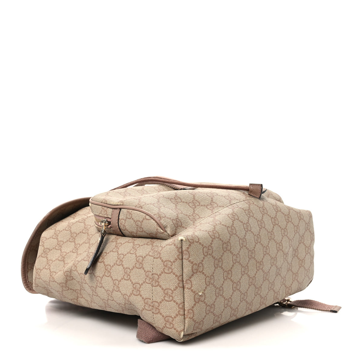 Gucci GG Supreme Monogram Medium Single Buckle Rucksack Backpack Beige 3 of 10