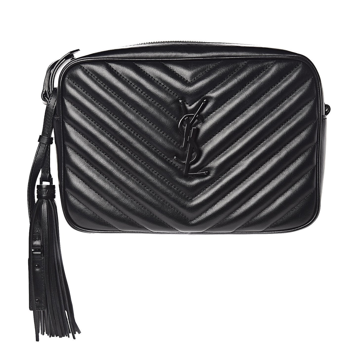 Calfskin Matelasse Monogram Lou Camera Bag Black