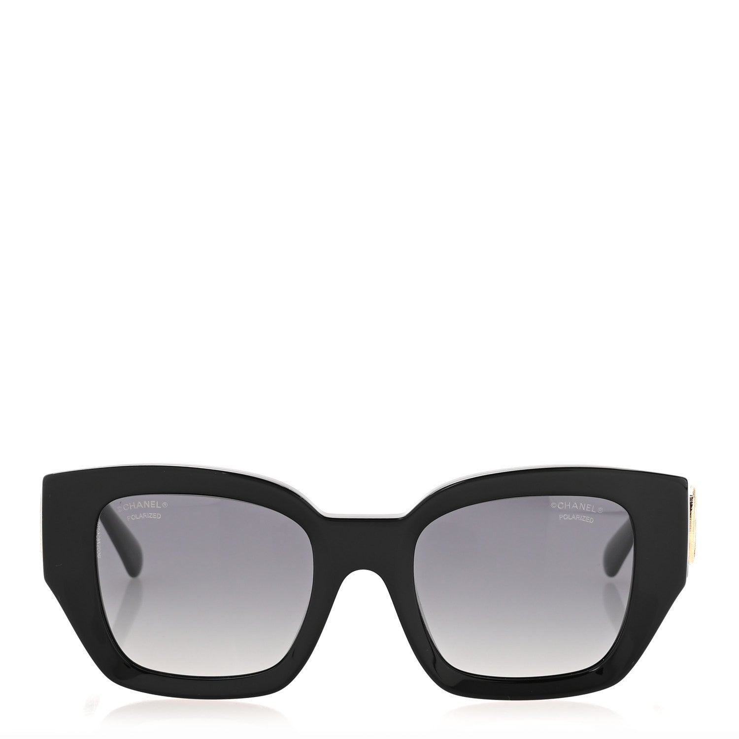 Chanel Acetate Polarized Square Sunglasses 5506 Black 2 of 8