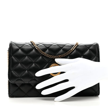Versace Lambskin Quilted Medusa Wallet On Chain Crossbody Black 3 of 8