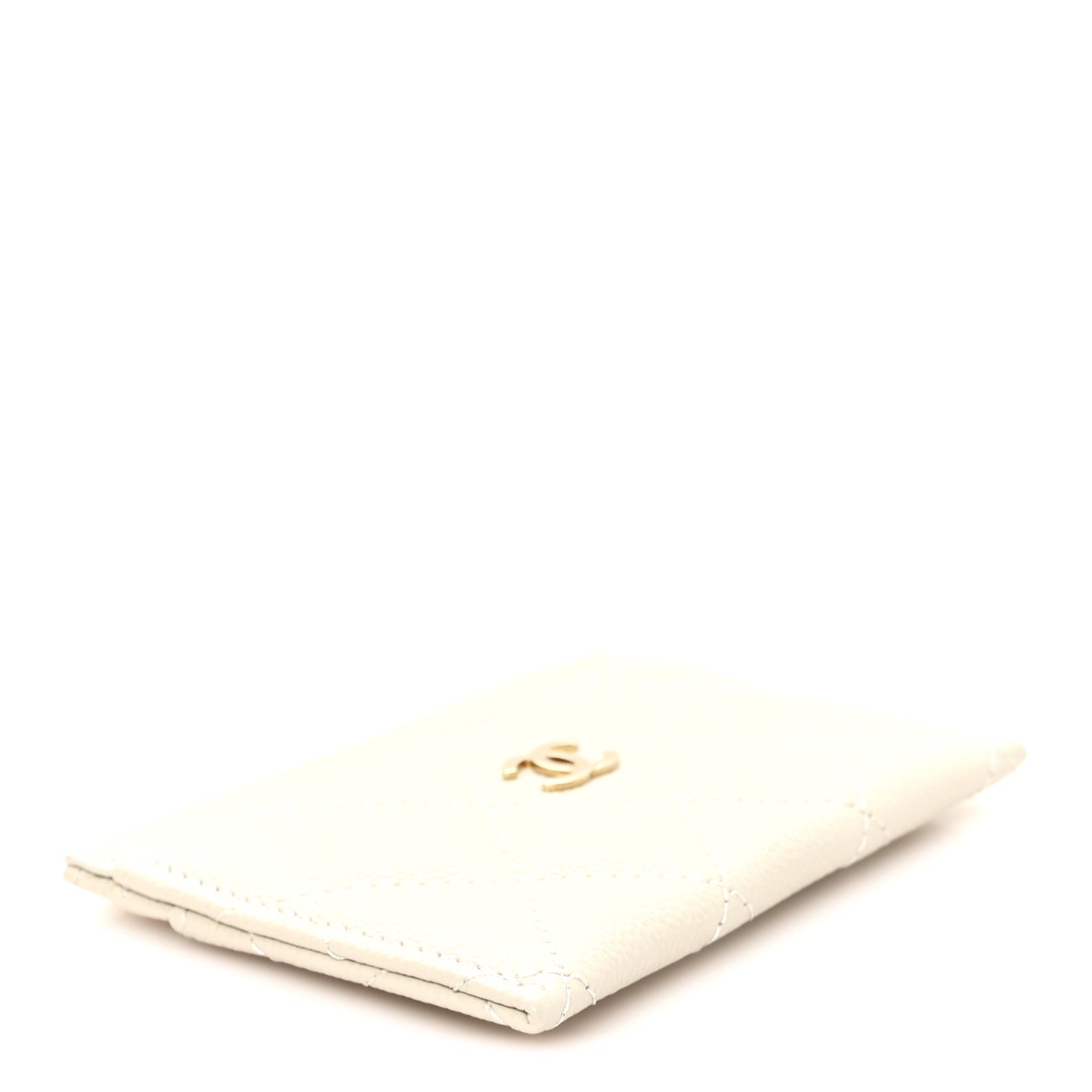 Caviar Quilted Card Holder Grey