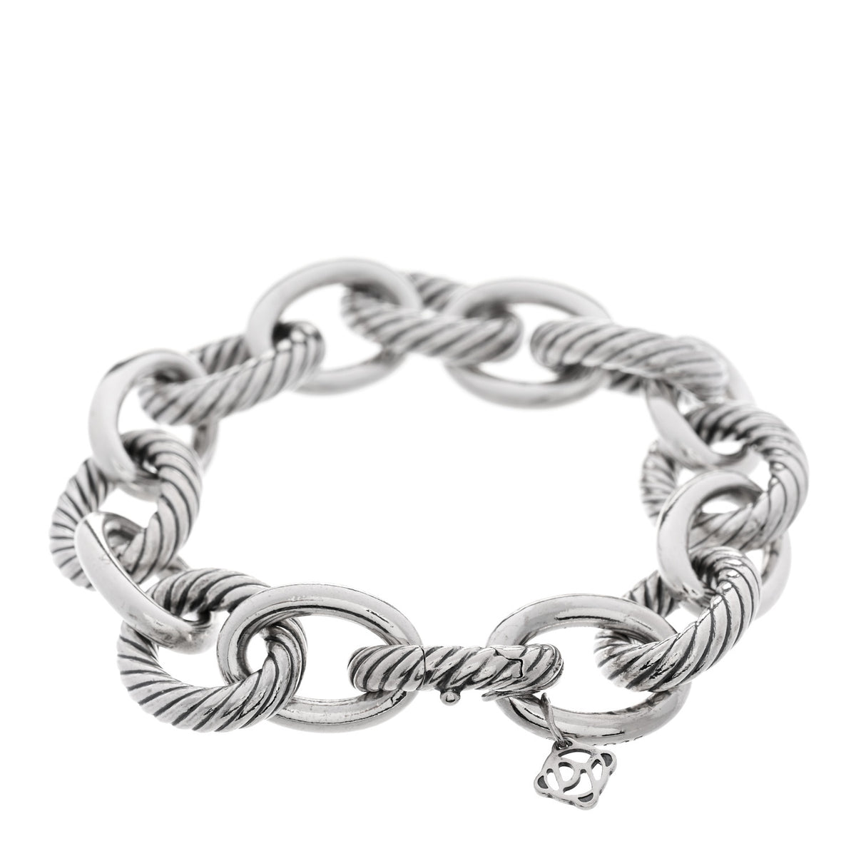 David Yurman Sterling Silver 17mm Large Oval Link Bracelet 2 of 4