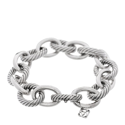 David Yurman Sterling Silver 17mm Large Oval Link Bracelet 2 of 4