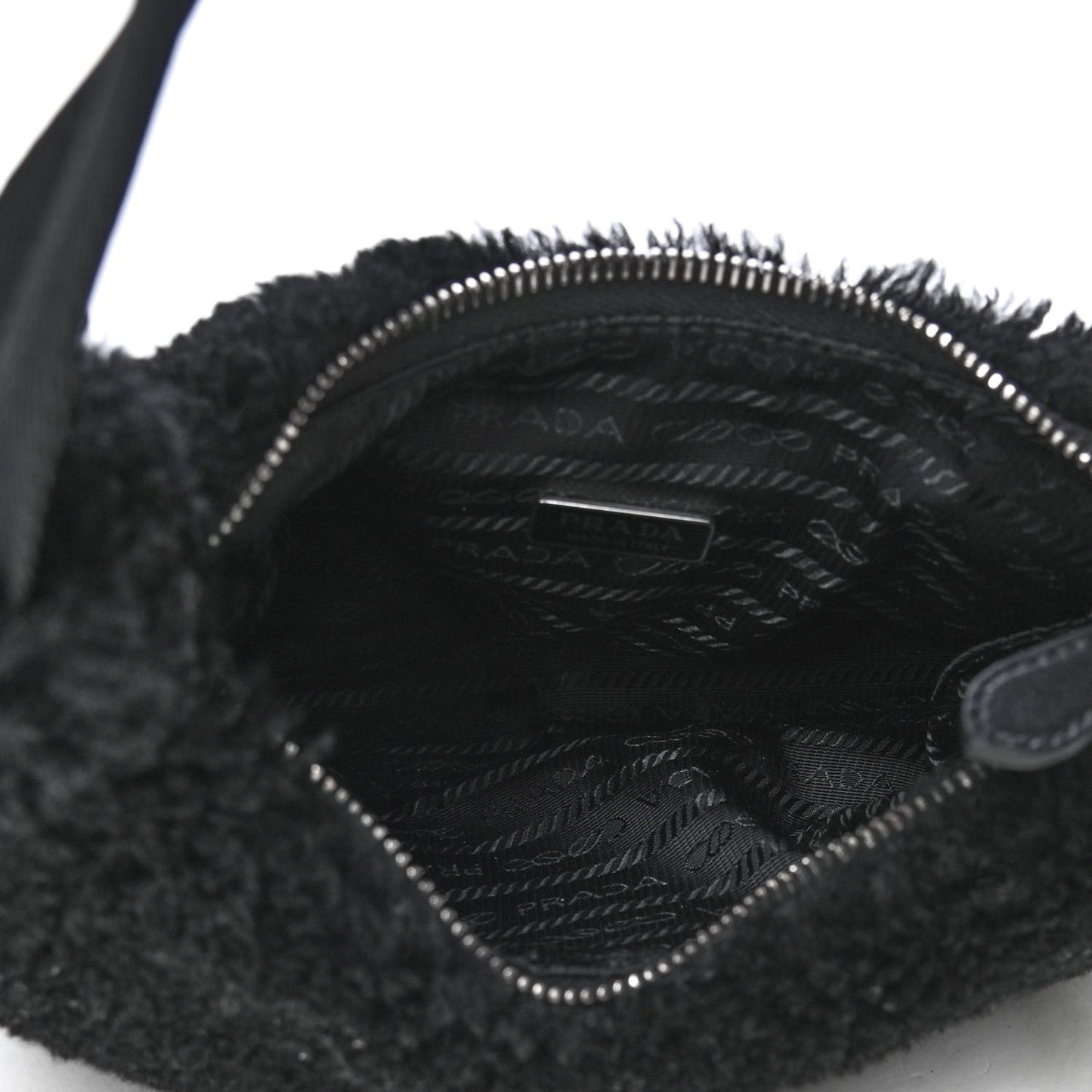 Shearling Mini Re-Edition 2000 Bag Black