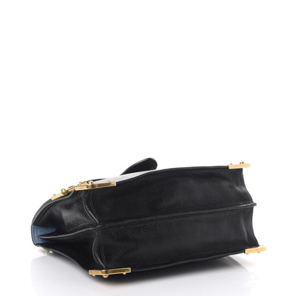 Prada Calfskin Saffiano Cahier Top Handle Bag Black 4 of 8