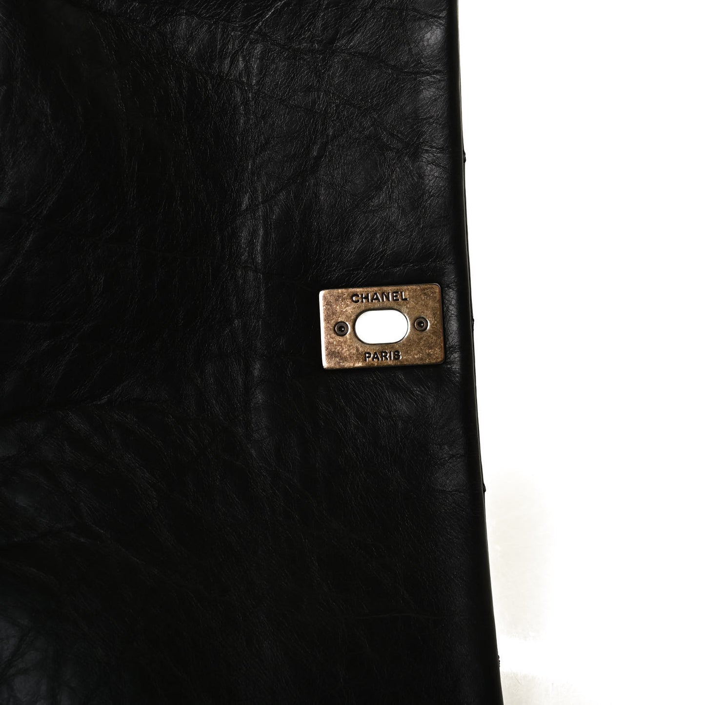 Aged Calfskin Quilted Medium Pondichery Flap Black
