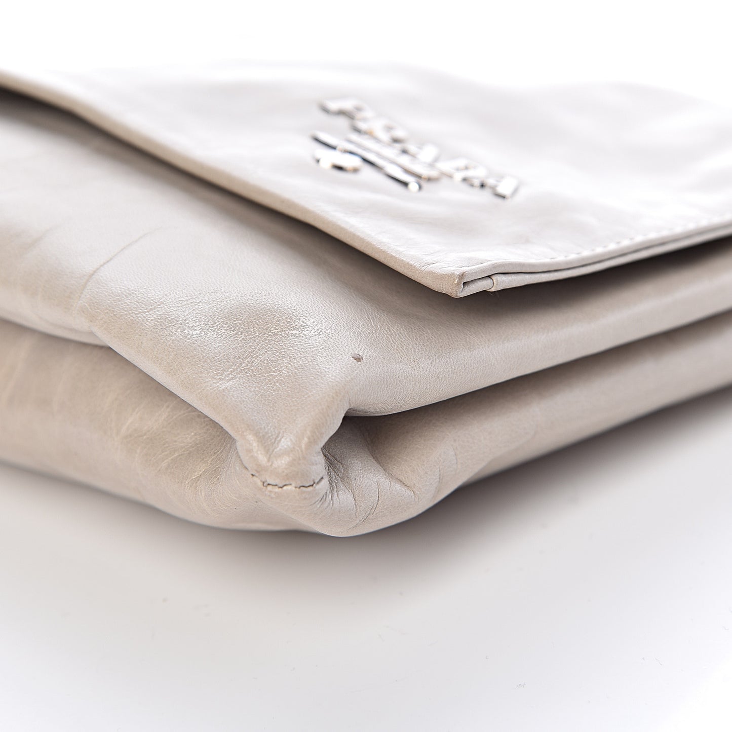 Nappa New Look Fold Over Clutch Alluminio