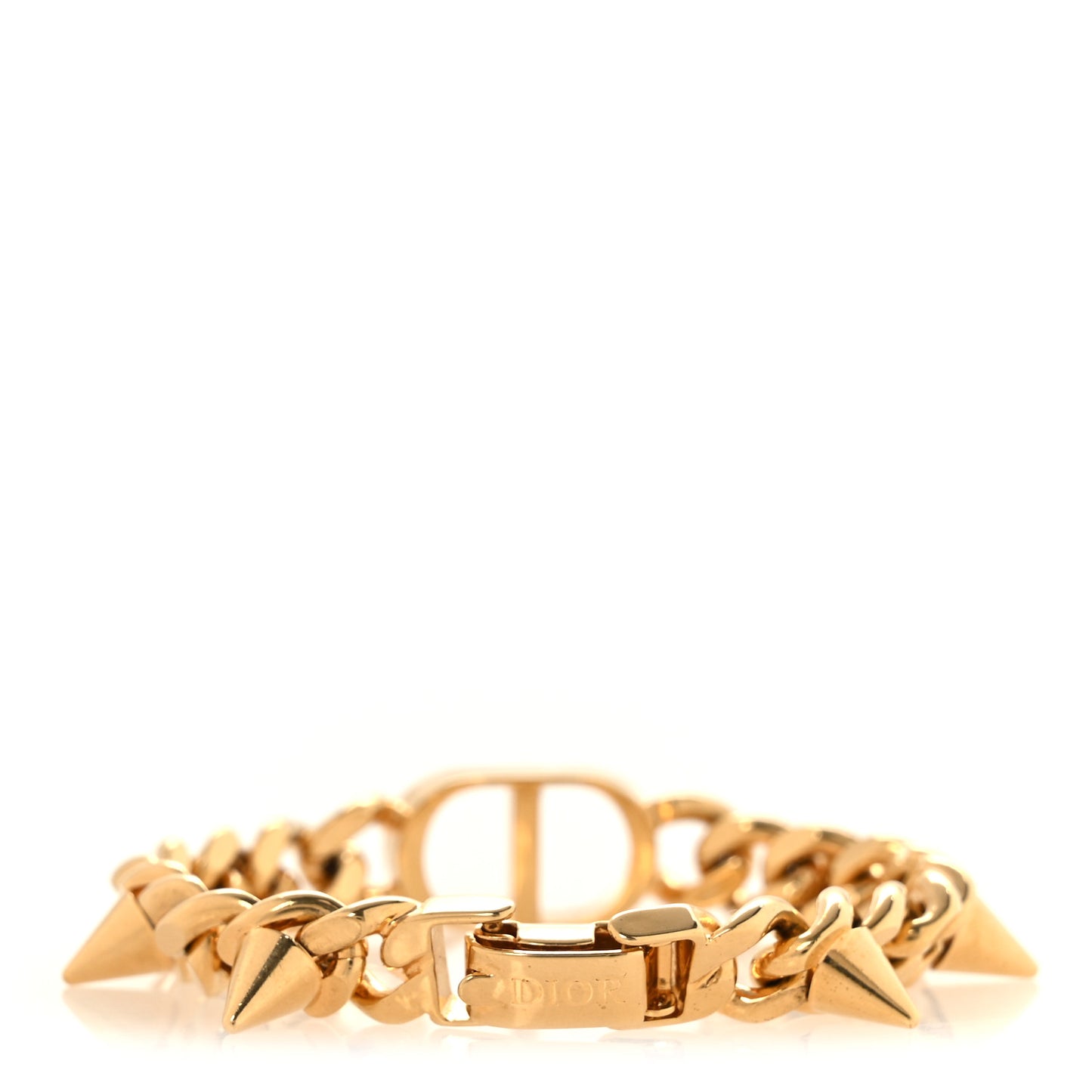 Metal Petit CD Spikes Chain Bracelet Gold