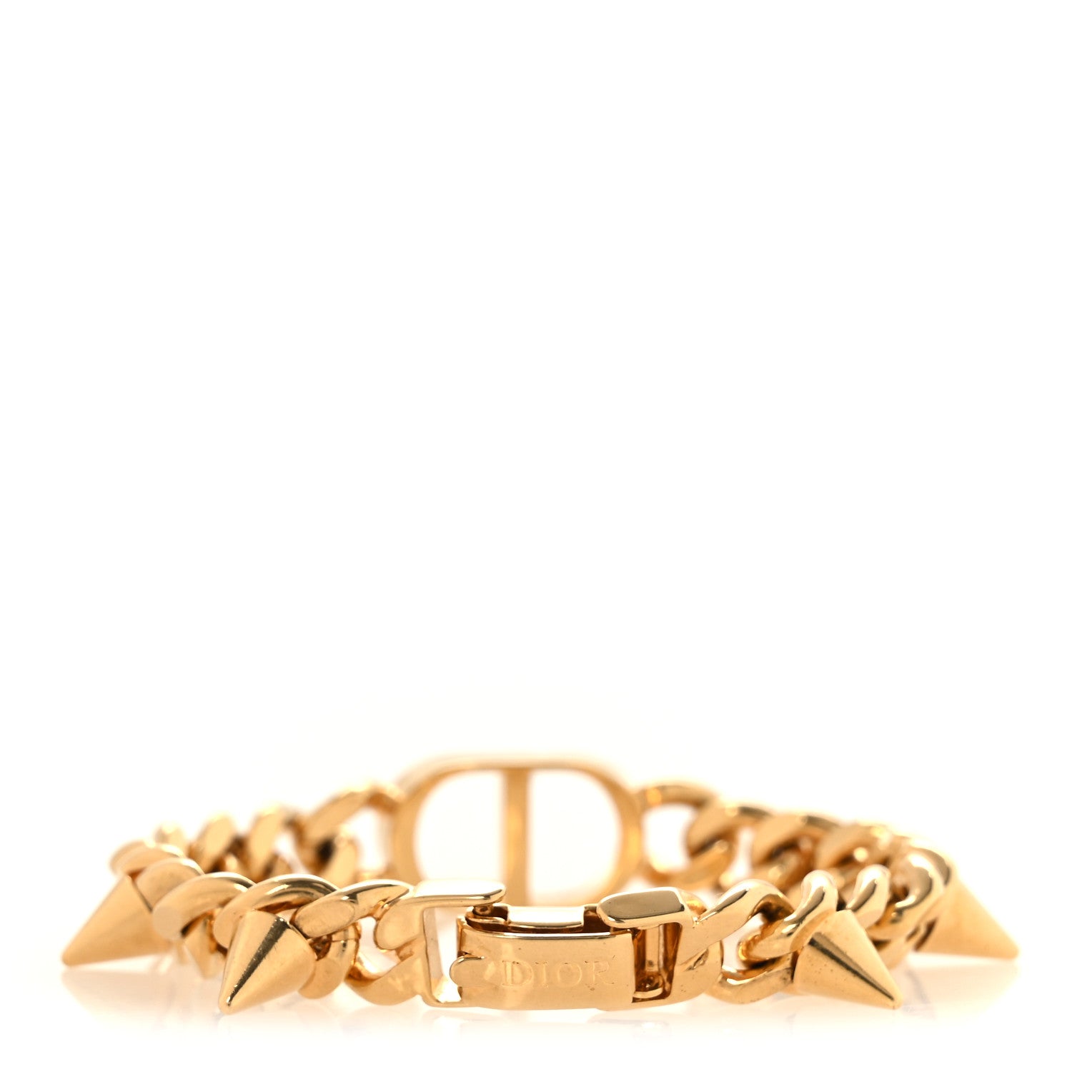 Christian Dior Metal Petit CD Spikes Chain Bracelet Gold 3 of 4