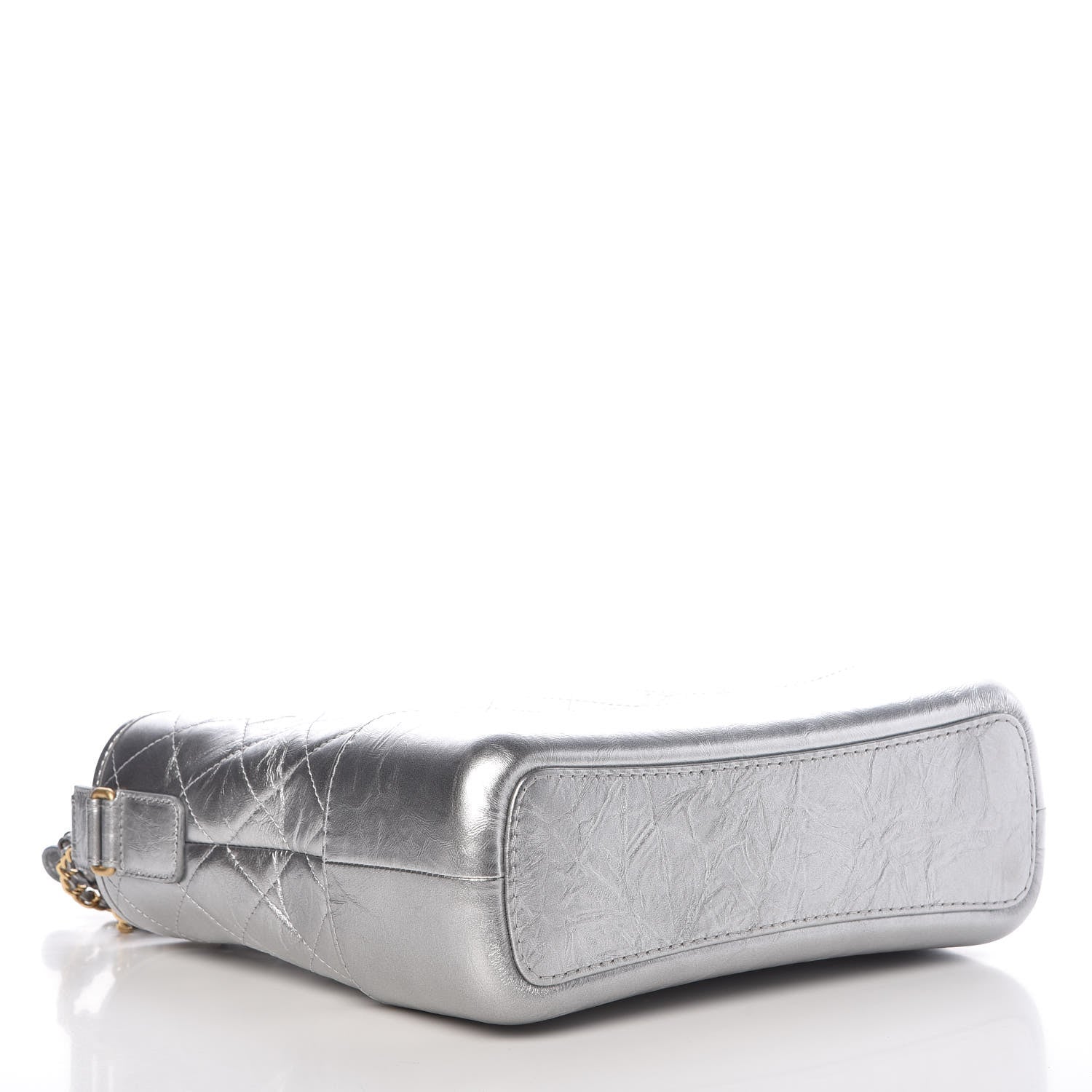 Chanel Metallic Lambskin Calfskin Quilted Medium Gabrielle Hobo Silver 4 of 10