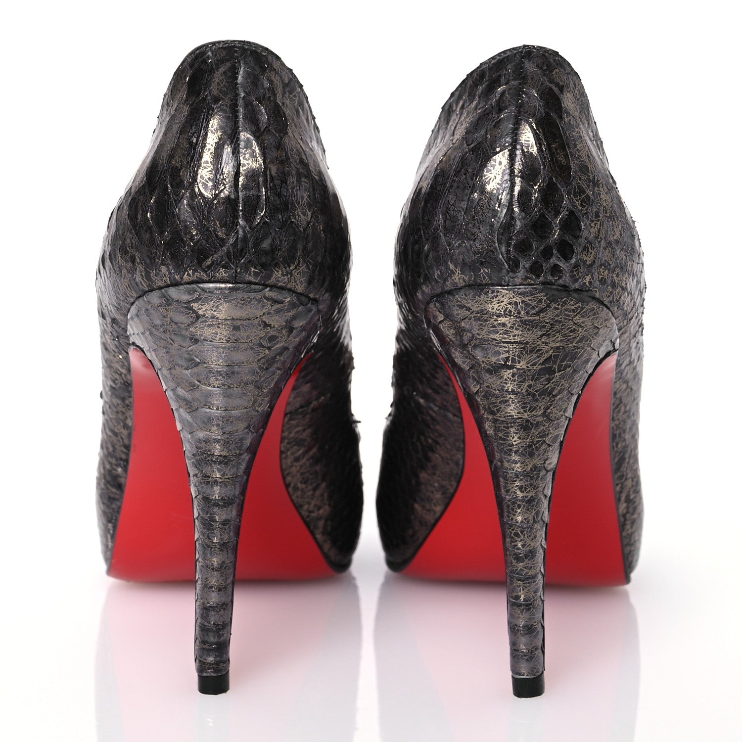 Christian Louboutin Snakeskin Very Prive 120 Pumps 38.5 Anthracite 5 of 10