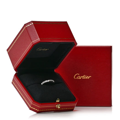 Cartier 18K White Gold Diamond Maillon Panthere Half Diamond Wedding Band Ring 55 7.25 5 of 5