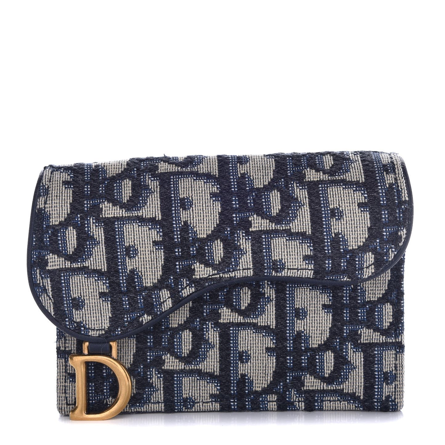 Oblique Saddle Card Holder Blue